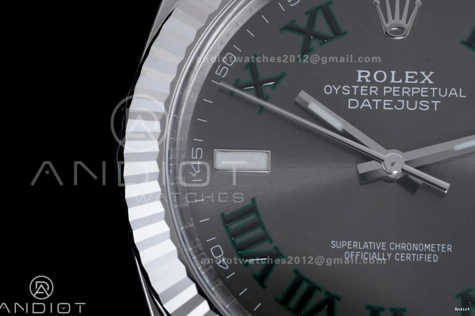 Green 1:1 Edition 904L Datejust Best SS on Gray Bracelet Dial 41 Clean Roman SS SH3235 Steel 0511